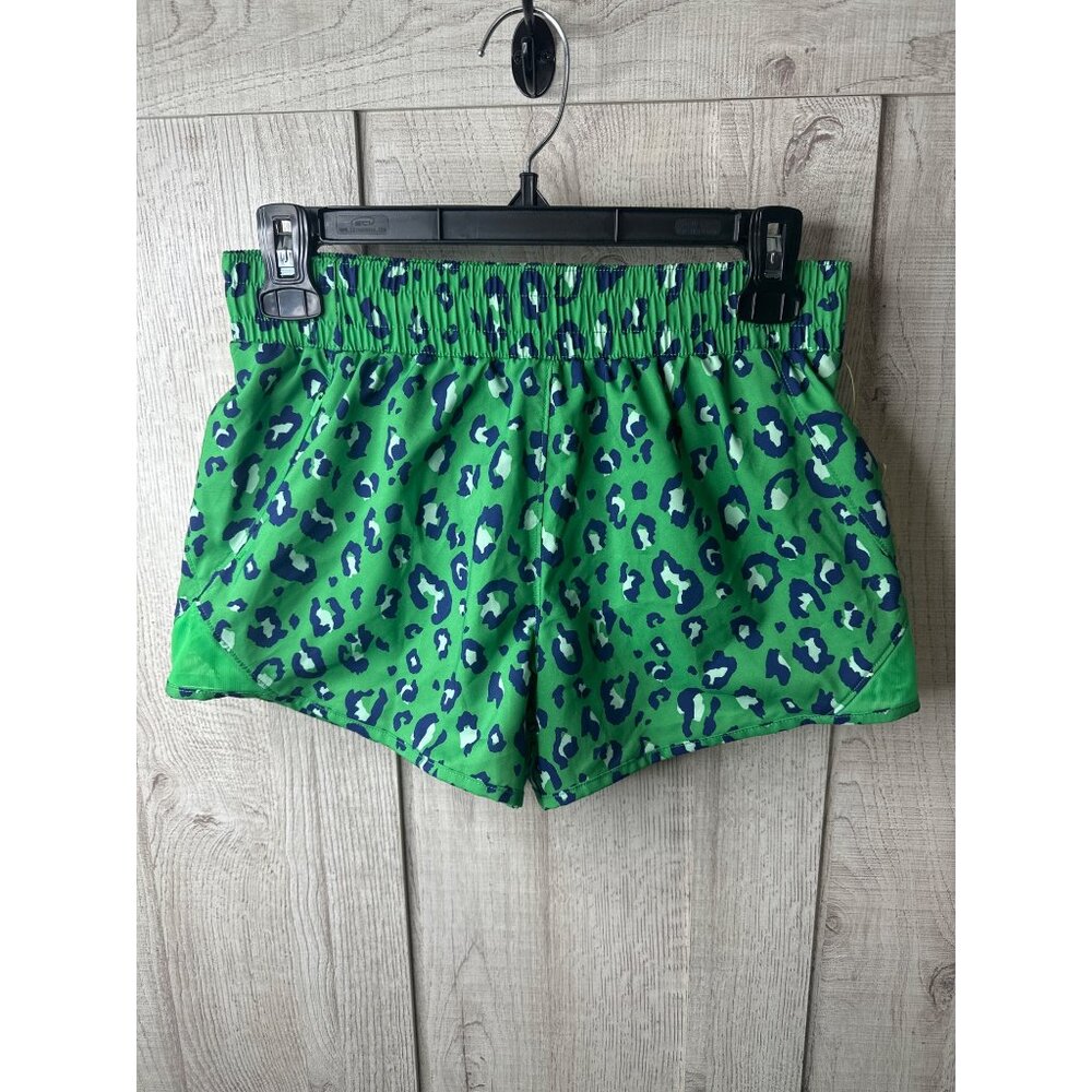 All In Motion XS Green Blue Leopard Print Active Lined Shorts